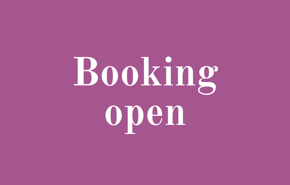 Booking open!